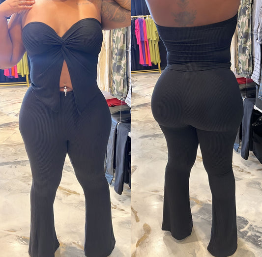 Jersei Halter Pants Set