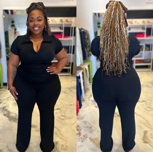 Journee V-Neck pants Set