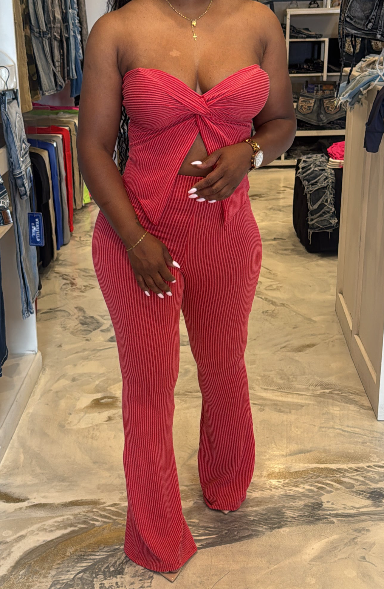 Jersei Halter Pants Set