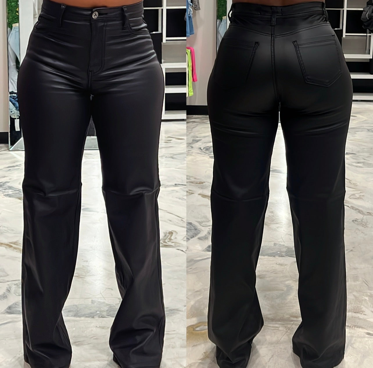 Wet Liquid Pants Wide Leg