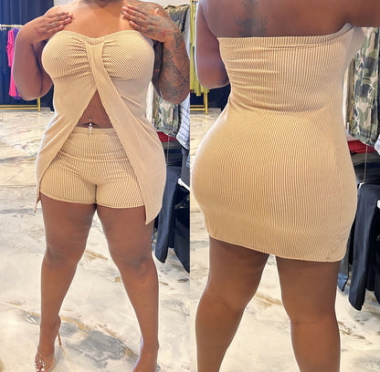 Jersei Halter Shorts Set